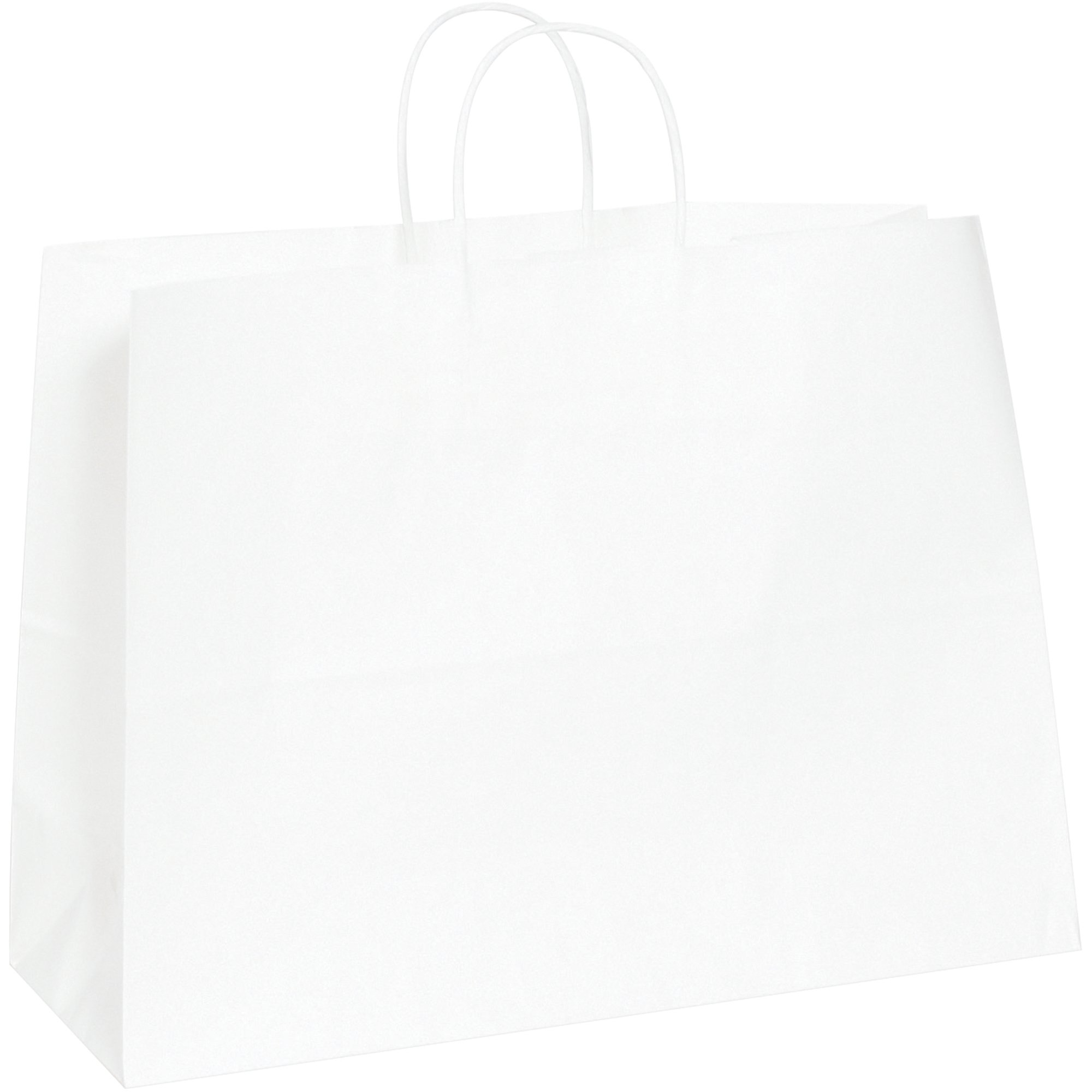 Aviditi 16x6x12 Inches White Kraft Paper Shopping Bags with Handles - Eco-Friendly Gift Bags for Retail Stores, Boutiques, Parties & Events