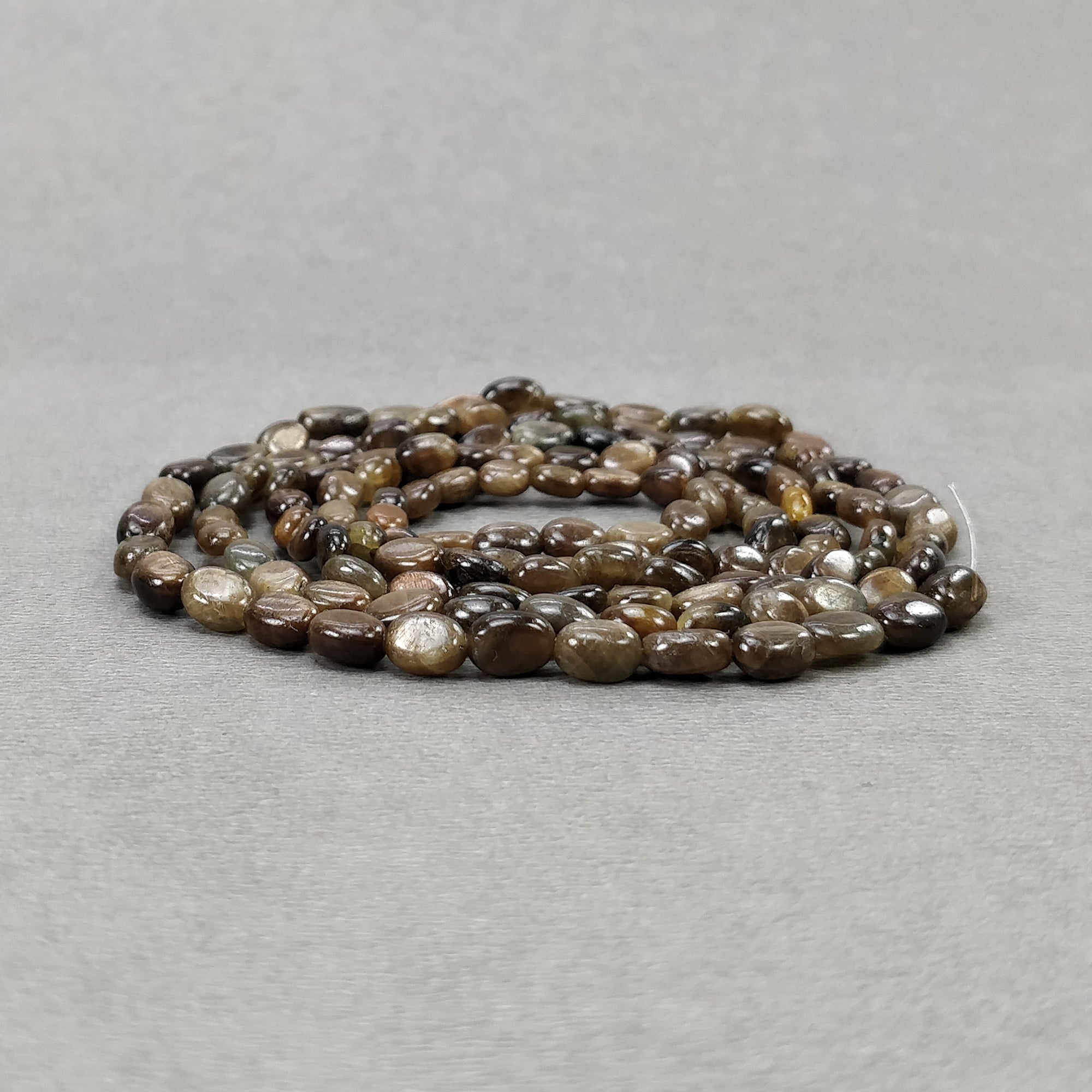 Natural Unheated Golden Brown Chocolate Sapphire Gemstone Cabochon Loose Beads - 109.85cts Oval Plain Nuggets (5x4mm, 6.5x5mm) for Jewelry Making, Wire Wrapping, DIY Crafts & Healing Crystal Collections