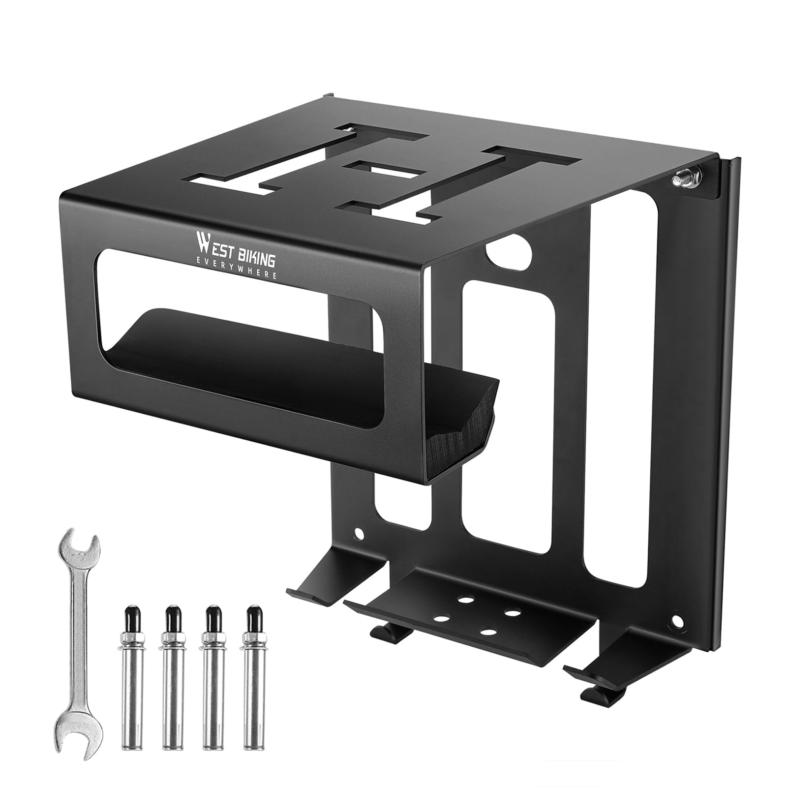 Bike Wall Mount Holder - Heavy Duty Mountain Bike Storage Rack for Indoor & Outdoor Use - Space Saving Bike Hanger Stand for Garage, Apartment, or Shed Organization