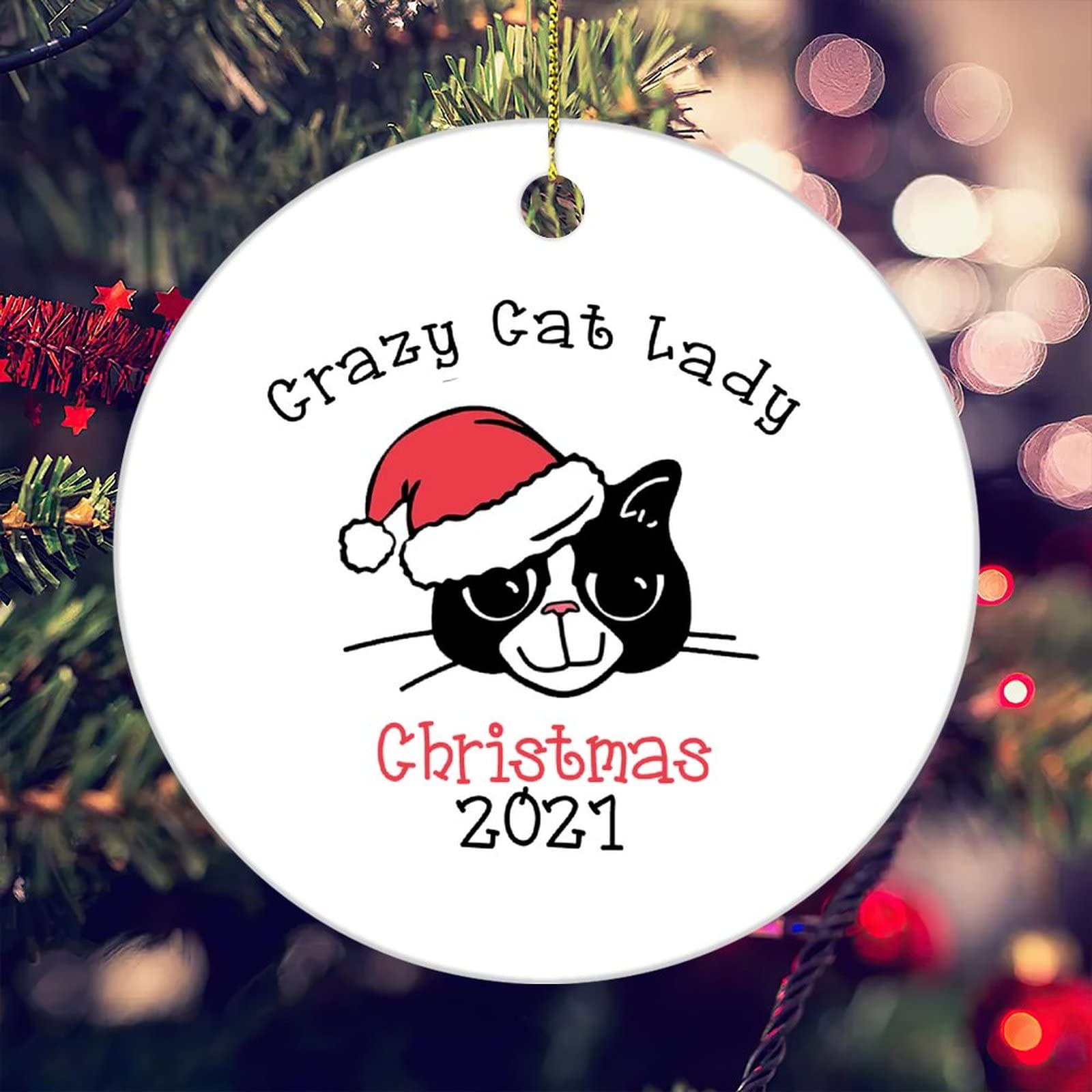 Crazy Cat Lady Christmas Ornament 2021 - Unique Cat Lover Gift, Handmade Cat-Themed Holiday Decoration - Perfect for Cat Owners, Christmas Tree Decor & Gift Exchange