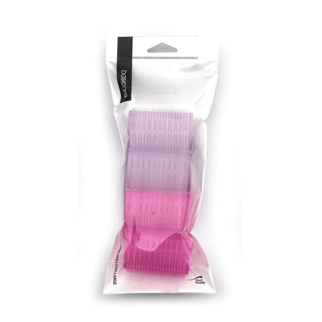 Basicare Self-Holding Hair Rollers Set - Large Size Salon Quality Hair Curlers for DIY Styling & Professional Use (Pack of 4) | Perfect for Beach Waves, Volume Boost & Home Hairdressing