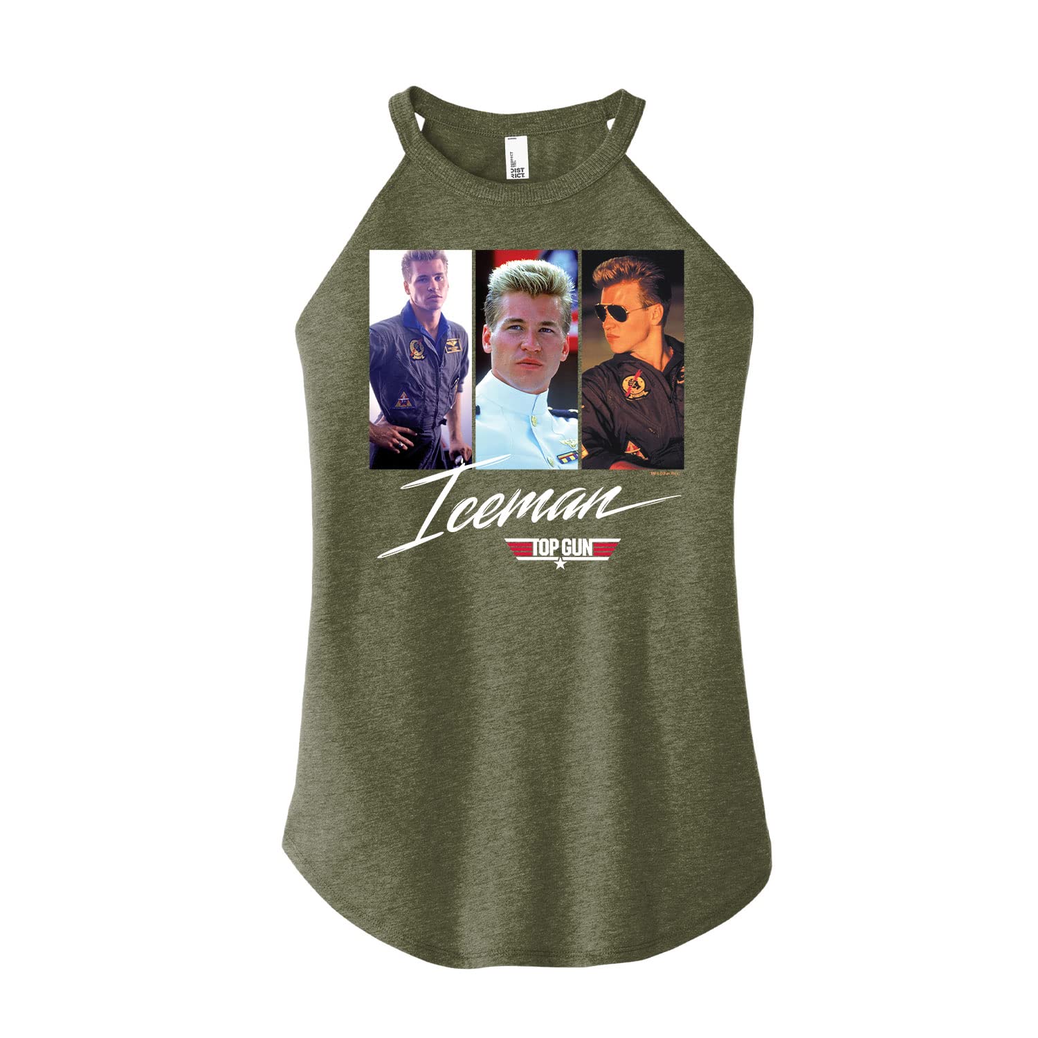HYBRID APPAREL Top Gun Iceman Juniors High Neck Tank Top for Women - 80s Movie Inspired Workout & Casual Wear