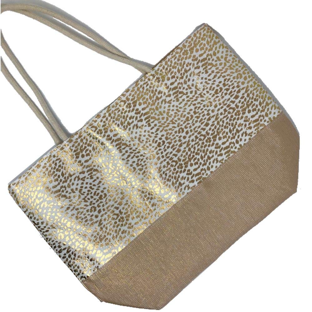 Large Beach Tote Bag with Zipper Closure & Cotton Rope Handles - Perfect for Gym, Travel, Beach Day & Everyday Use