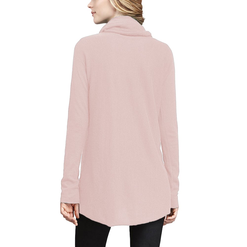 Parisbonbon Women's 100% Cashmere Cowl Neck Sweater - Soft & Warm Winter Pullover, Doll Pink, Size XL - Perfect for Office, Date Night & Holiday Outfits