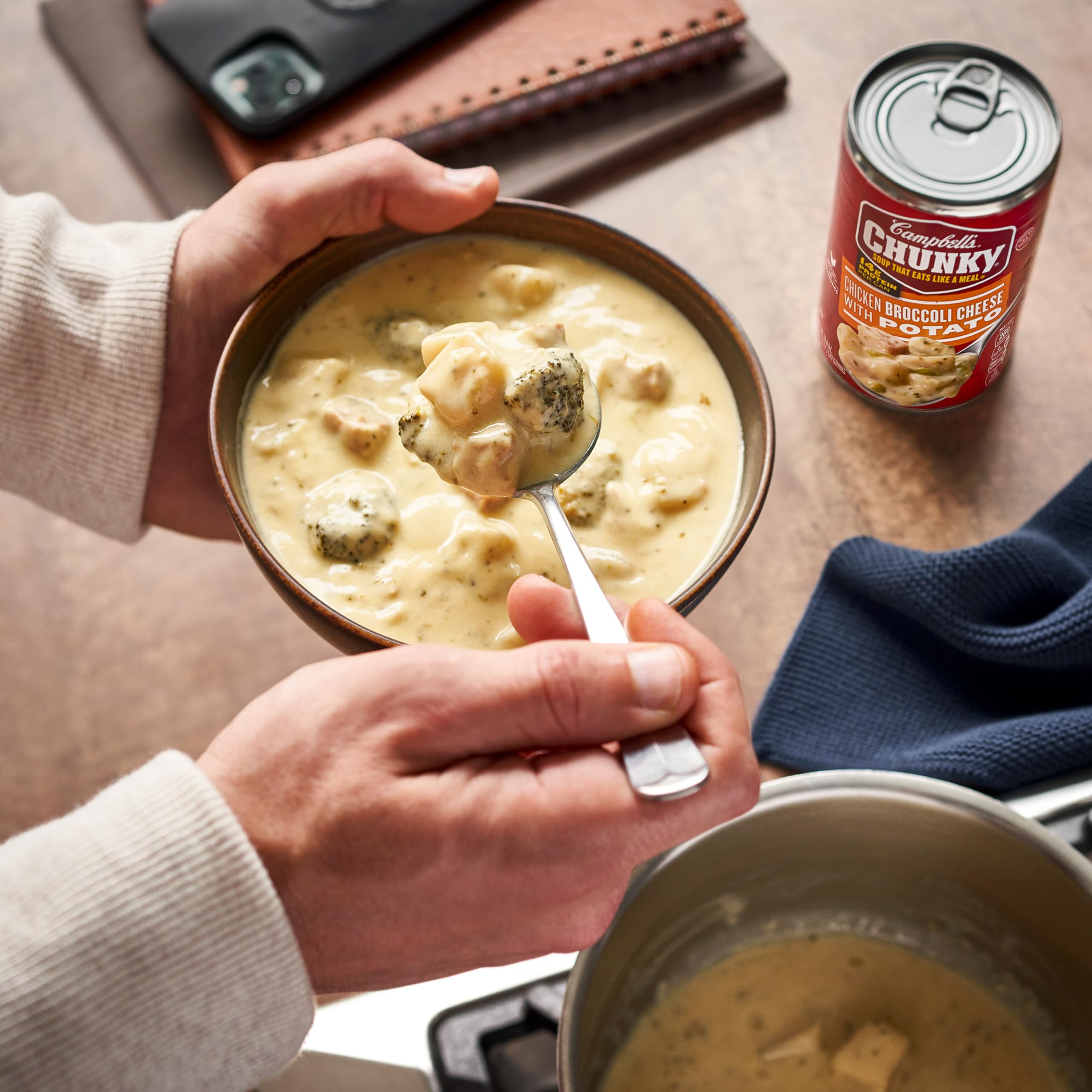 Campbell's Chunky Chicken Broccoli Cheese Soup - 18.8 Oz Cans (Pack of 12) | Hearty & Comforting Meal for Family Dinners, Office Lunches & Quick Snacks