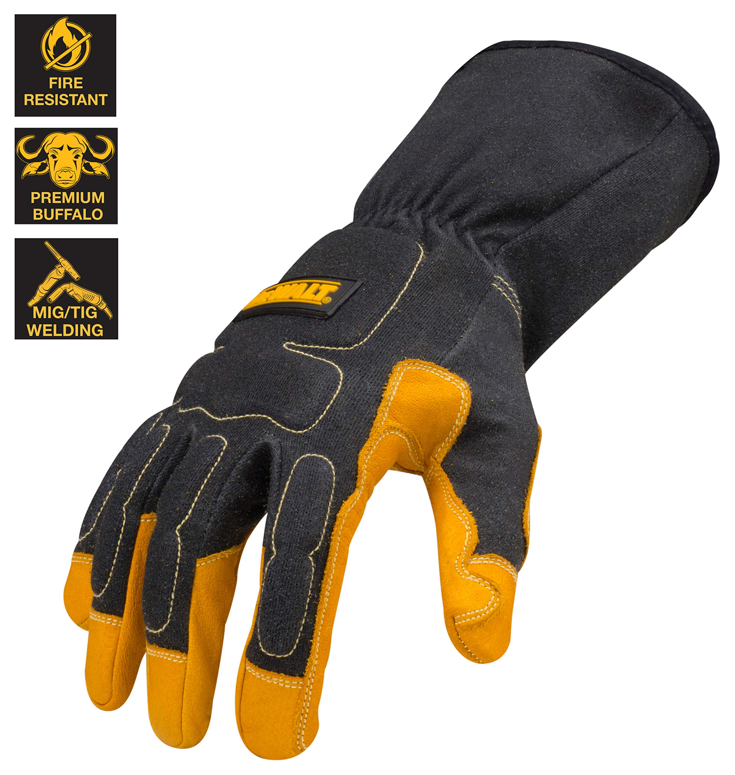 DEWALT Premium MIG TIG Welding Gloves DXMF02051 - Heat Resistant Leather Gloves for Men & Women - Ideal for Metal Fabrication, Welding Projects & DIY Repairs