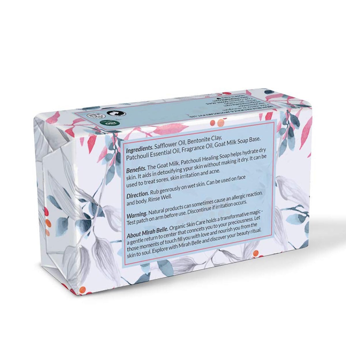 Organic Goat Milk & Patchouli Healing Soap Bar (3-Pack, 125g) - Natural Acne Treatment, Scar & Blemish Lightening - Handmade Vegan Soap for Sensitive Skin - Perfect for Daily Skincare & Relaxing Bath Time