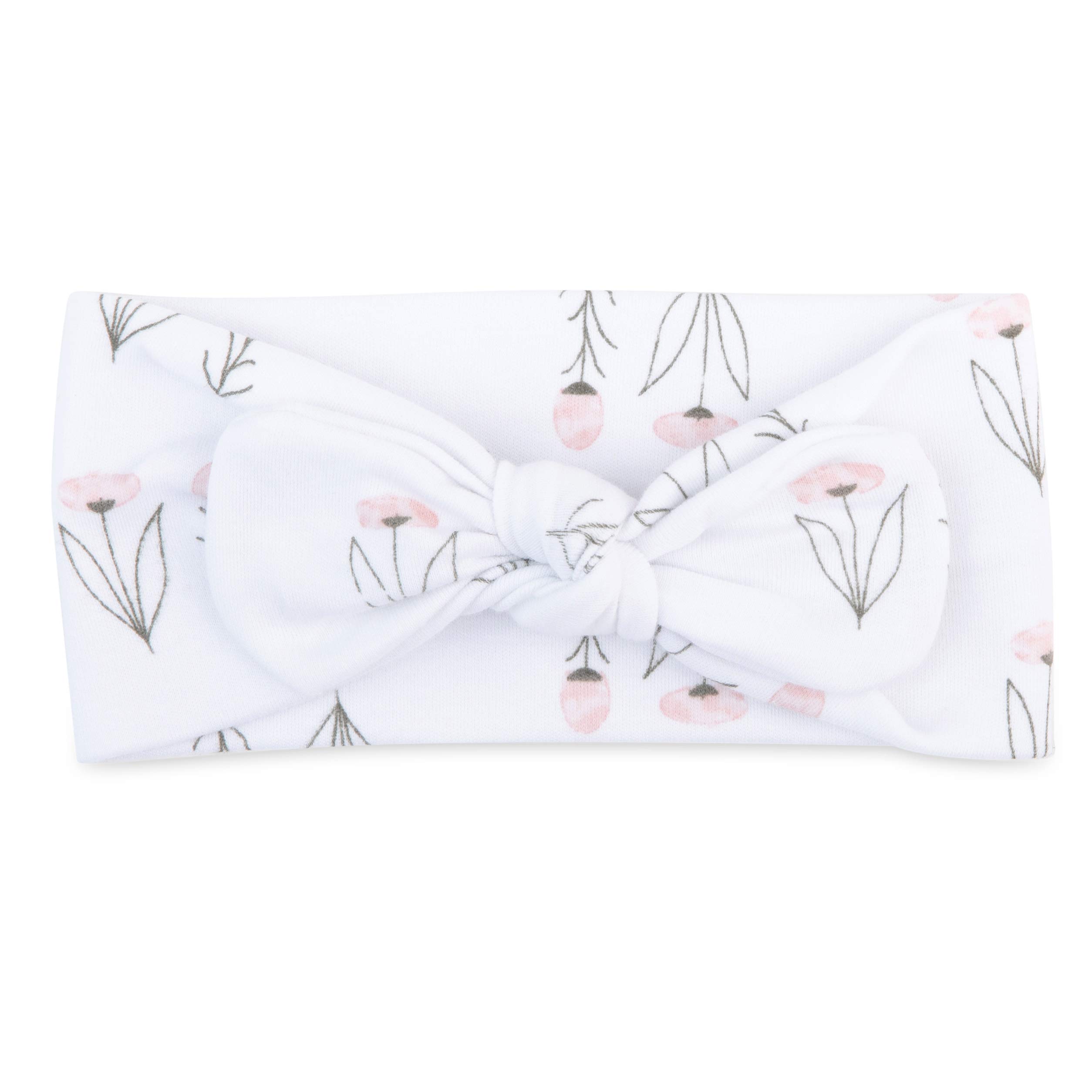 Adjustable Baby Swaddle Wrap & Headband Set - Soft Cotton 0-3 Months, Pink Watercolor Floral Pattern - Perfect for Newborn Photography, Baby Shower Gifts & Cozy Sleep Time