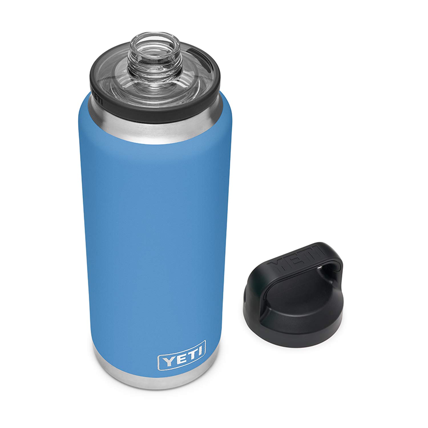 YETI Rambler 36 oz Vacuum Insulated Stainless Steel Water Bottle with Chug Cap - Pacific Blue - Keeps Drinks Cold for 24 Hours, Hot for 12 Hours - Perfect for Hiking, Camping & Outdoor Adventures