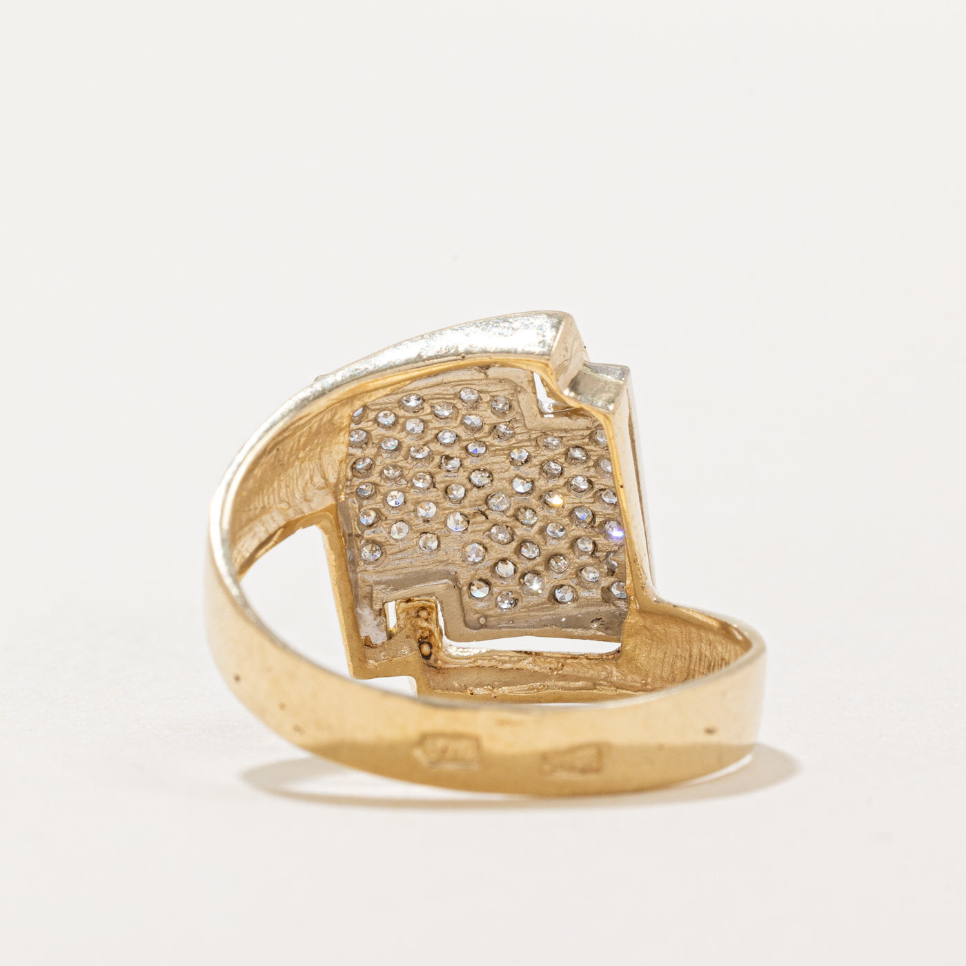 Pave Set Diamond Grid Ring - 0.11 Carat Total Weight (CTW) - Size 7 - Elegant Stackable Wedding Band for Women, Perfect for Anniversary Gifts & Everyday Wear