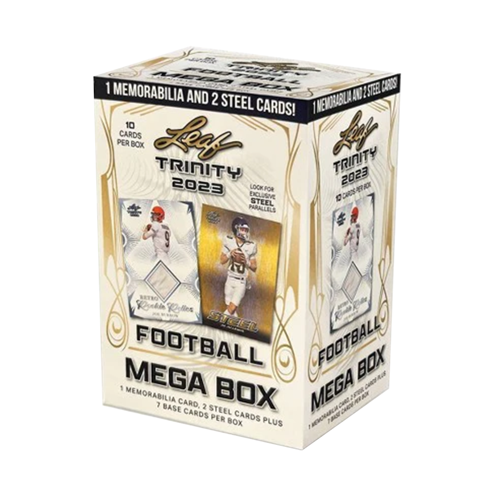 2023 Leaf Trinity Football Mega Box - Premium Trading Cards Collection for NFL Fans - Perfect for Collectors, Gifts, and Fantasy Sports Enthusiasts