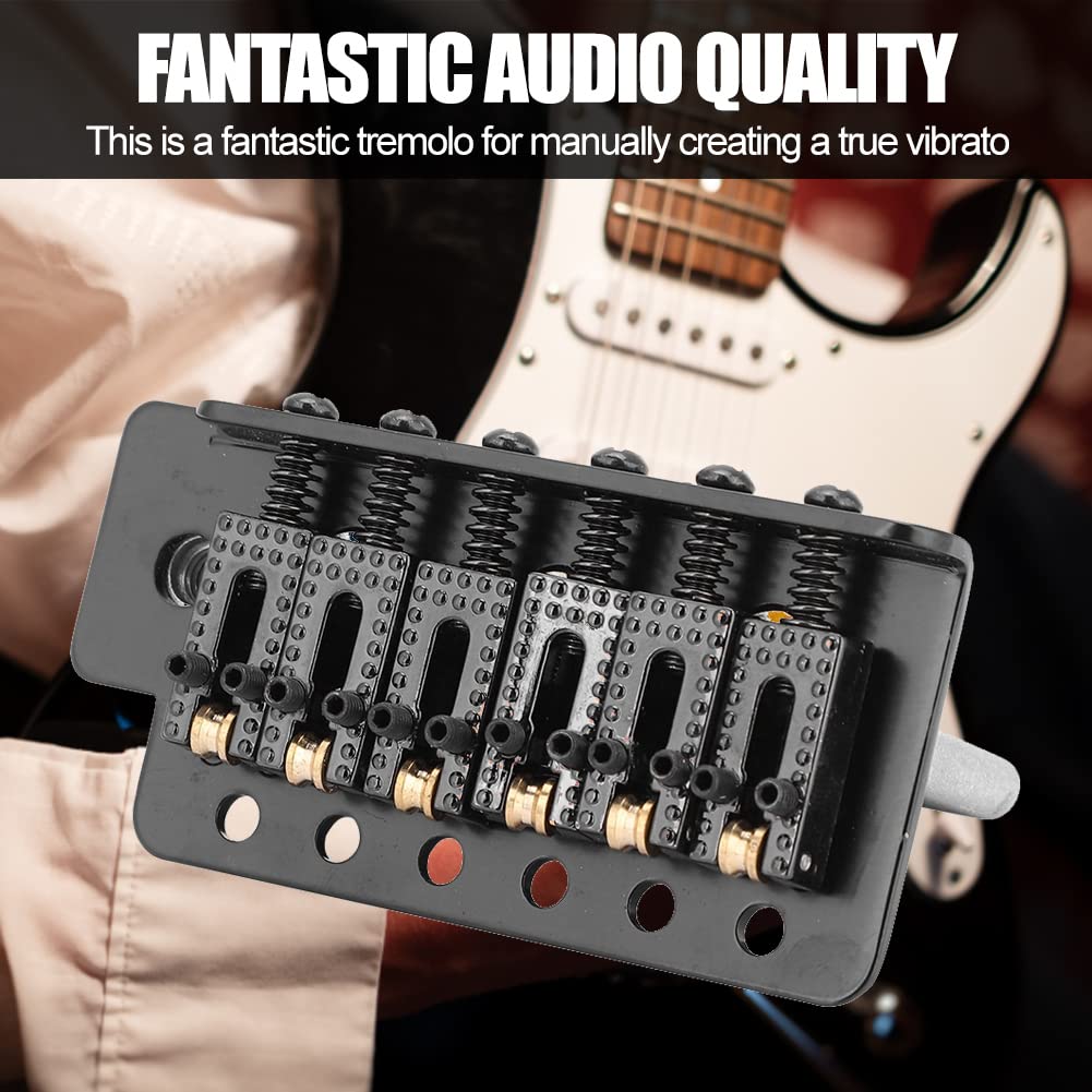 Premium Black Guitar Tremolo Bridge System - Roller Single Locking Vibrato Tailpiece for ST/Stratocaster Replacement | Perfect for Smooth Pitch Shifts & Stable Tuning in Rock, Blues & Metal Performances