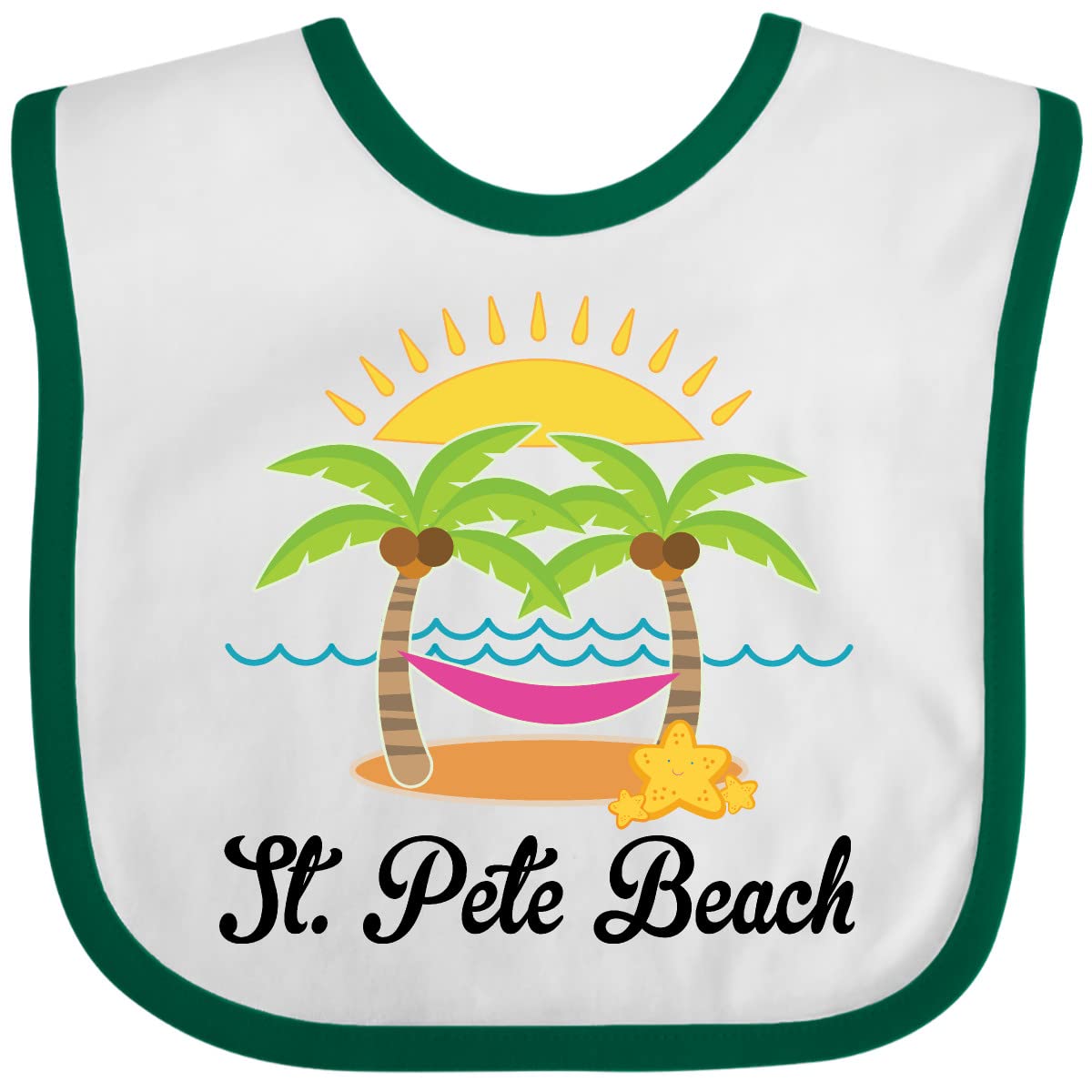 St. Pete Beach Florida Vacation Baby Bib - Soft & Absorbent Cotton Drool Bib for Infants & Toddlers - Perfect for Travel, Beach Trips & Family Outings