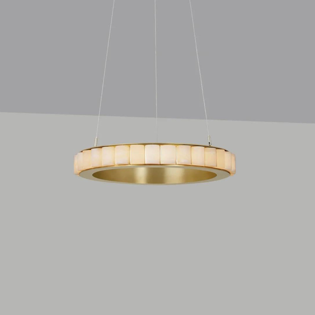 Alabaster Avalon Halo Chandelier - Modern Crystal Ceiling Light Fixture for Dining Room, Living Room & Bedroom | Elegant Lighting for Home Decor
