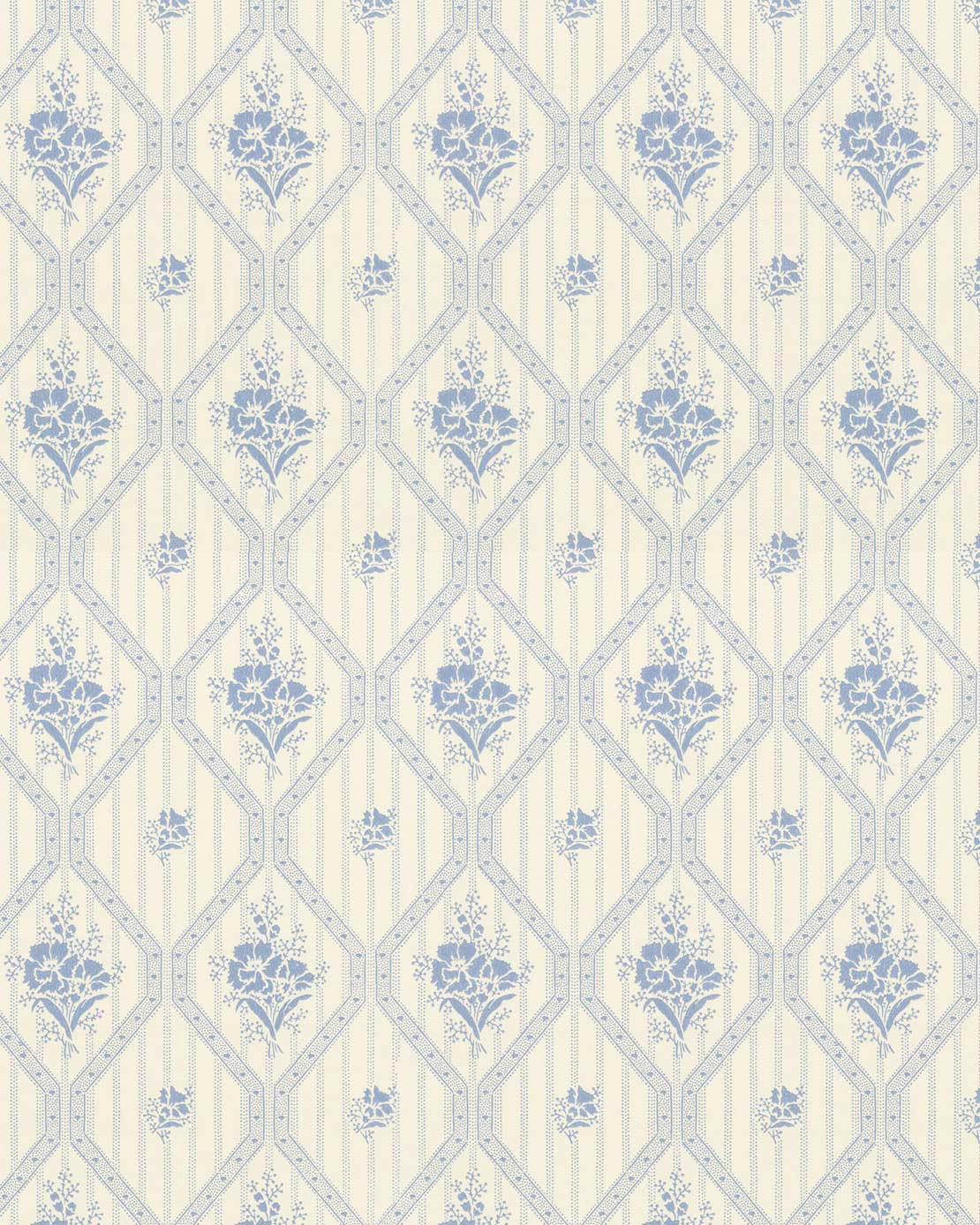 Lim & Handtryck Wallpaper Blue Cornflower White/Blue - Perfect for Bedroom, Living Room, and Nursery Decor