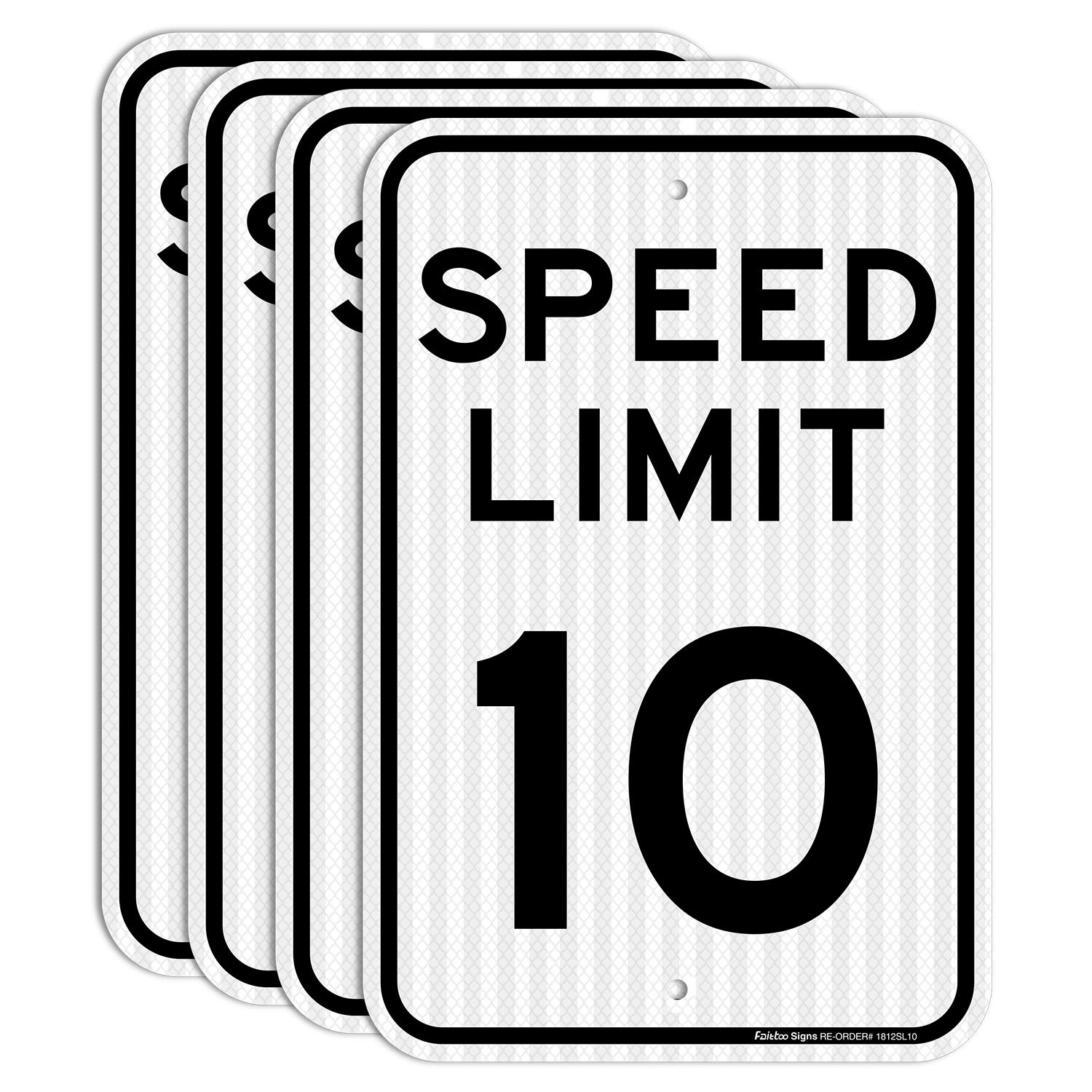 (4 Pack) 10 MPH Speed Limit Sign - 18