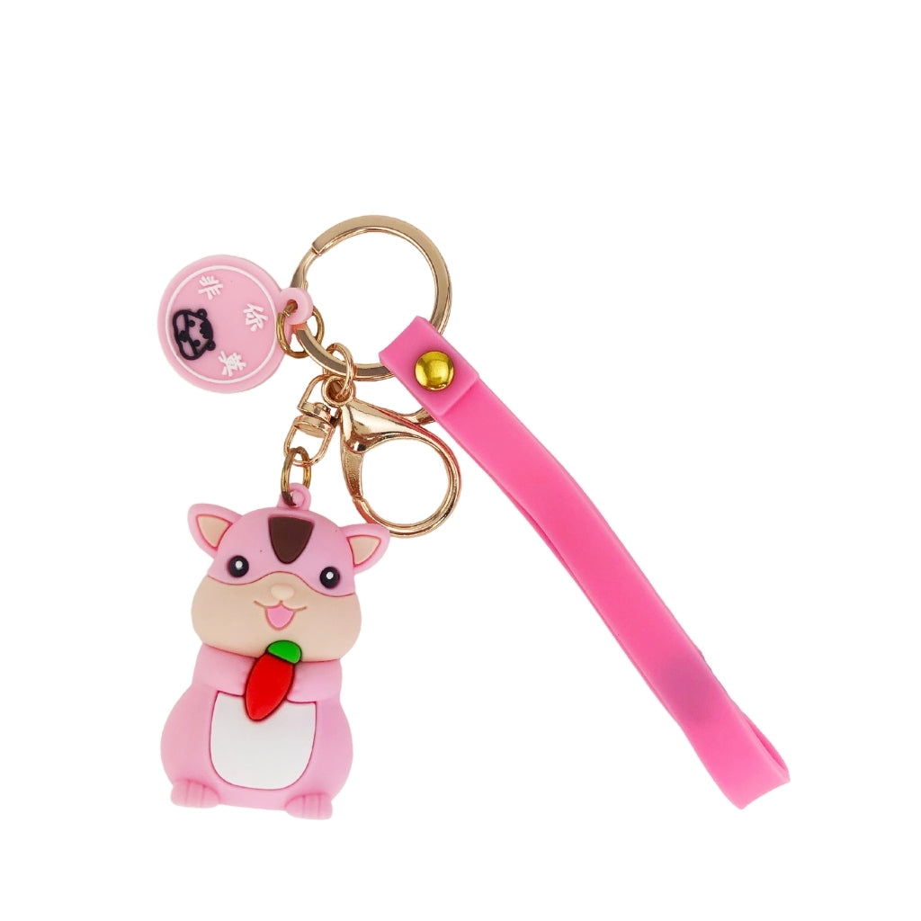 Cute Pink Chipmunk Keychain - Adorable Animal Keyring for Women & Girls - Perfect for Backpacks, Purses, and Gift Giving
