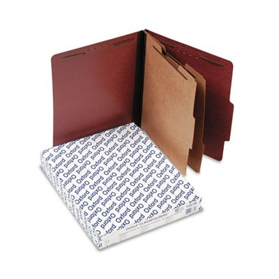 Red Pressboard Classification Folders - Letter Size, 6-Section Organizer, 10-Pack Box | Perfect for Office Filing, School Projects & Document Storage