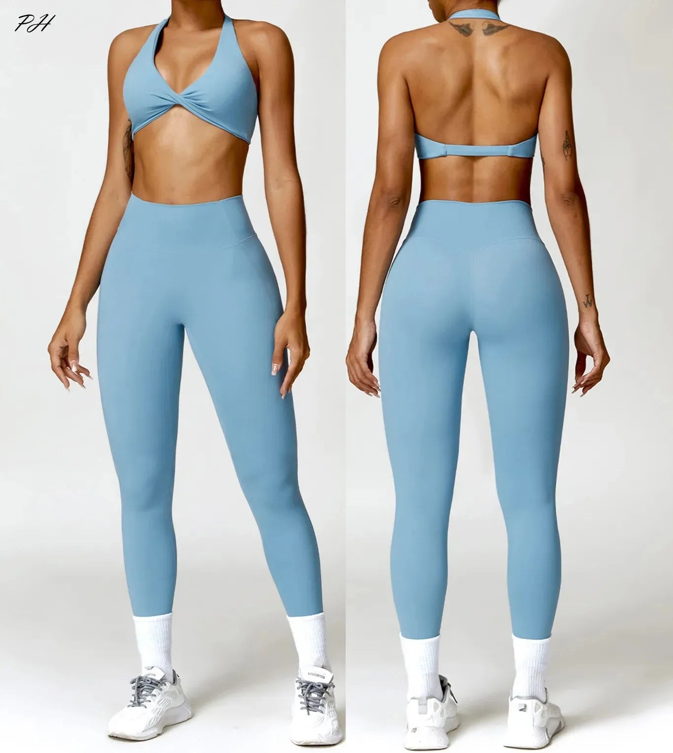 2PCS Women's Yoga Set - Nude Feeling Workout Outfit with Sports Bra & Leggings for Gym, Running, Fitness & Push Up Training | Perfect for Yoga, Pilates & Home Workouts