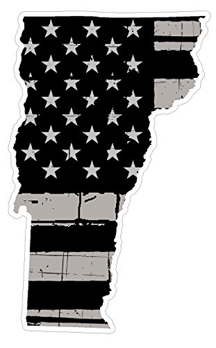Vermont State N45 Premium Distressed Flag Vinyl Decal - Patriotic American State Pride Sticker for Cars, Trucks, Windows & Laptops - USA Flag Black and White Design - Waterproof 5 Inch - Perfect for Outdoor Use, Vehicle Decoration & Personalizing Devices