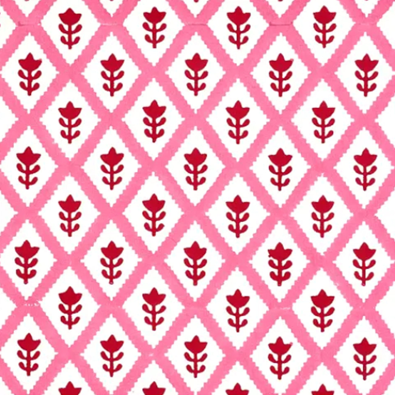 Handmade Buti Block Printed Cotton Fabric in Soft Pink - Perfect for Boho Chic Dresses, Scarves & Home Decor