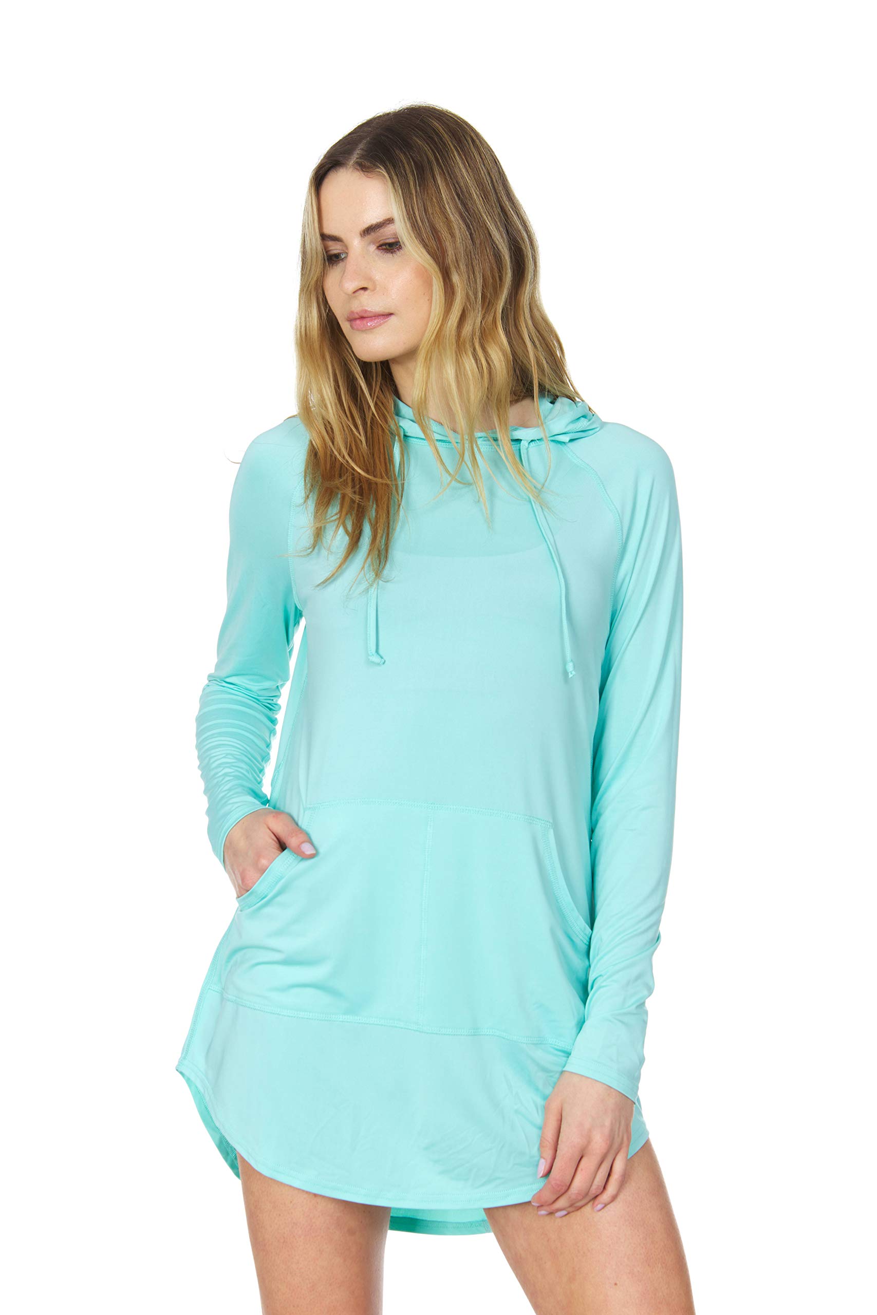 Swiss Alps Women's UPF 40+ Sun Protection Hooded Swim Cover Up Dress - Moisture Wicking Quick Dry Beachwear for Pool, Vacation & Summer Outfits