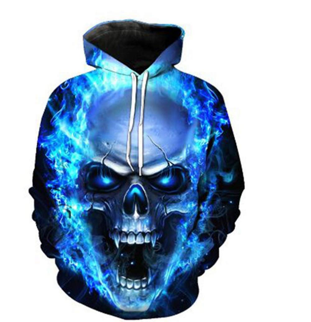 Men's Skull Pattern 3D Print Hoodie - Fashion Graphic Pullover Sweatshirt for Streetwear & Casual Outfits | Trendy Gothic Style for Everyday Wear