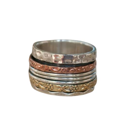 Premium 925 Sterling Silver Spinner Ring - Handmade Meditation & Anxiety Relief Spinning Ring for Stress Relief, Focus & Relaxation | Perfect for Yoga, Mindfulness & Everyday Wear