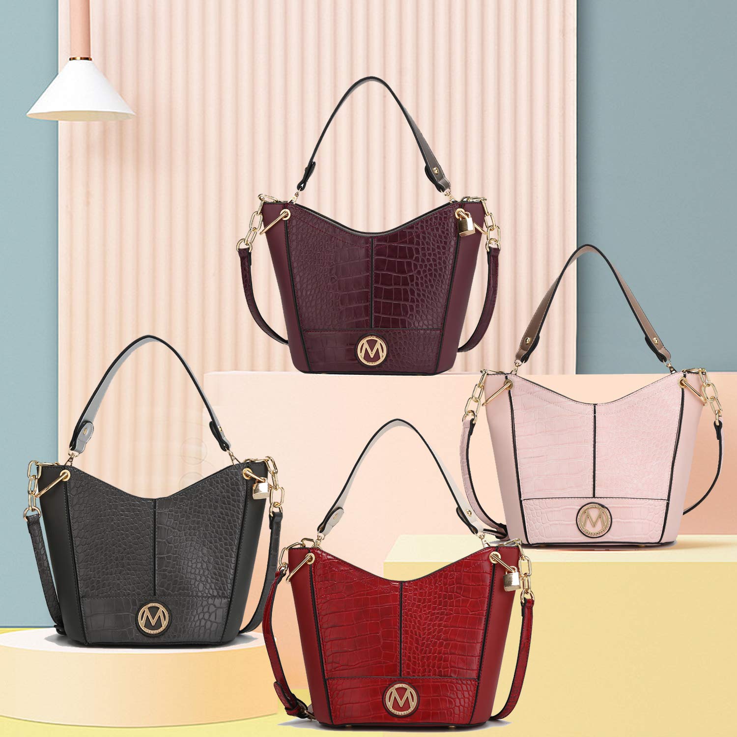 MKF Women's Crossbody Hobo Bag - PU Leather Top Handle Shoulder Purse with Strap - Stylish & Functional Handbag for Work, Travel & Everyday Use