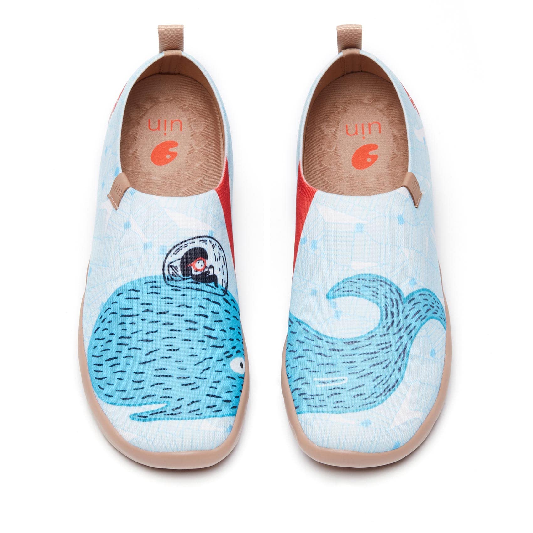 UIN Women's Slip-On Walking Shoes - Lightweight Comfortable Travel Loafers & Fashion Sneakers with Modern Art Design - Perfect for Travel, Work & Casual Outings