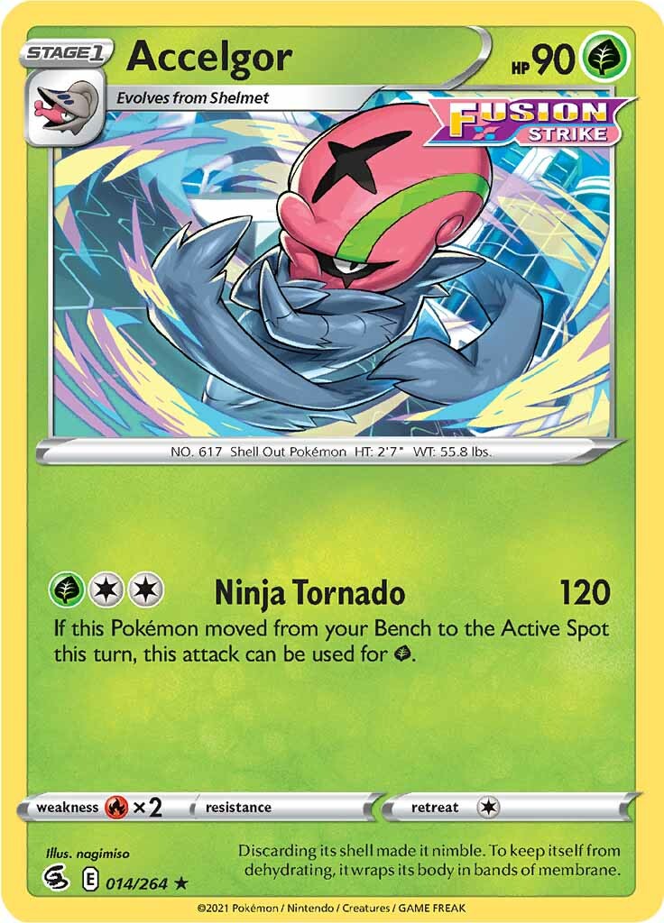 Accelgor (014/264) Pokemon Card - Sword & Shield Fusion Strike Expansion | Collectible Trading Card for Battles & Deck Building