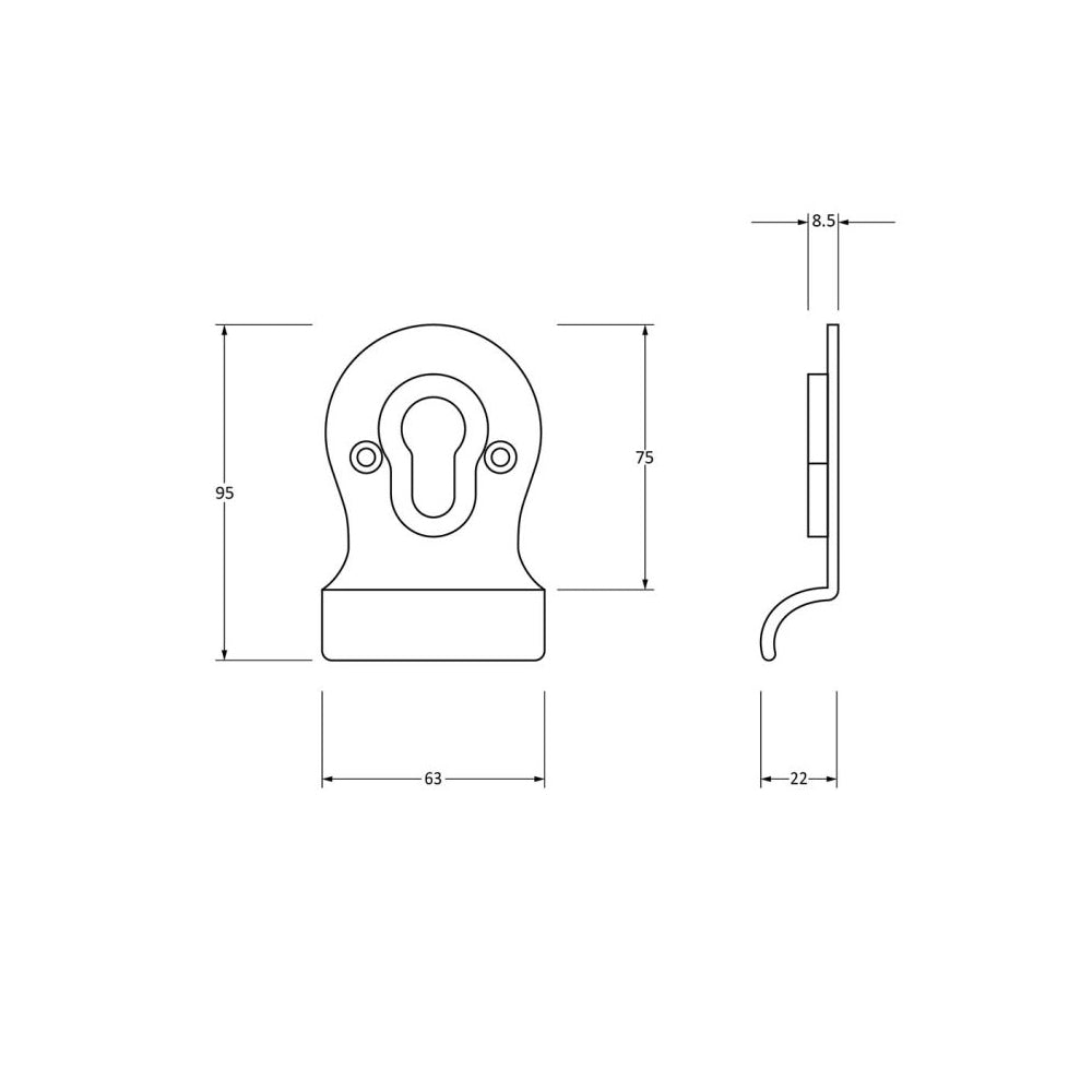 Polished Stainless Steel Euro Cylinder Latch Pull Handle - Durable Cabinet & Drawer Hardware for Modern Kitchens & Bathrooms