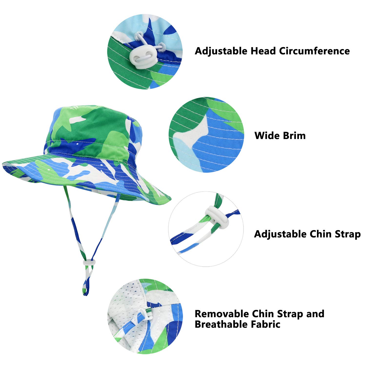Sarfel UPF 50+ Baby Sun Hat for Toddlers - Boys & Girls Summer Bucket Hat with Wide Brim, UV Protection for Beach, Pool & Outdoor Play