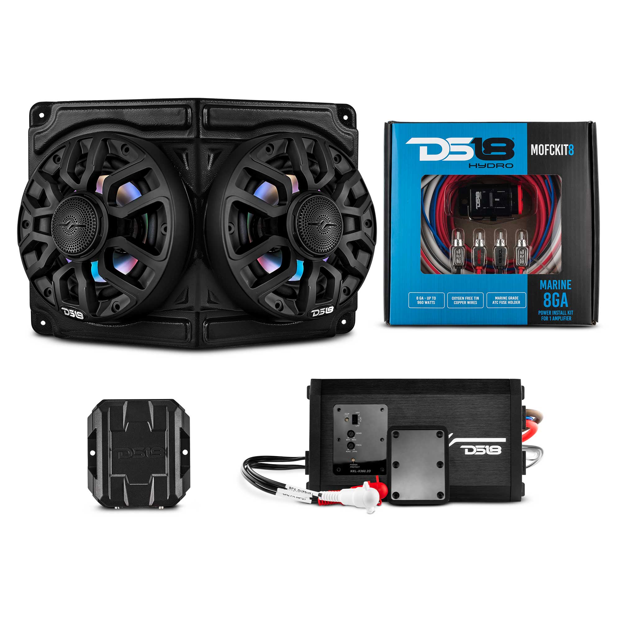 Polaris RZR & RZR PRO Overhead Enclosure with Amplifier & Installation Kit - 2x 6.5