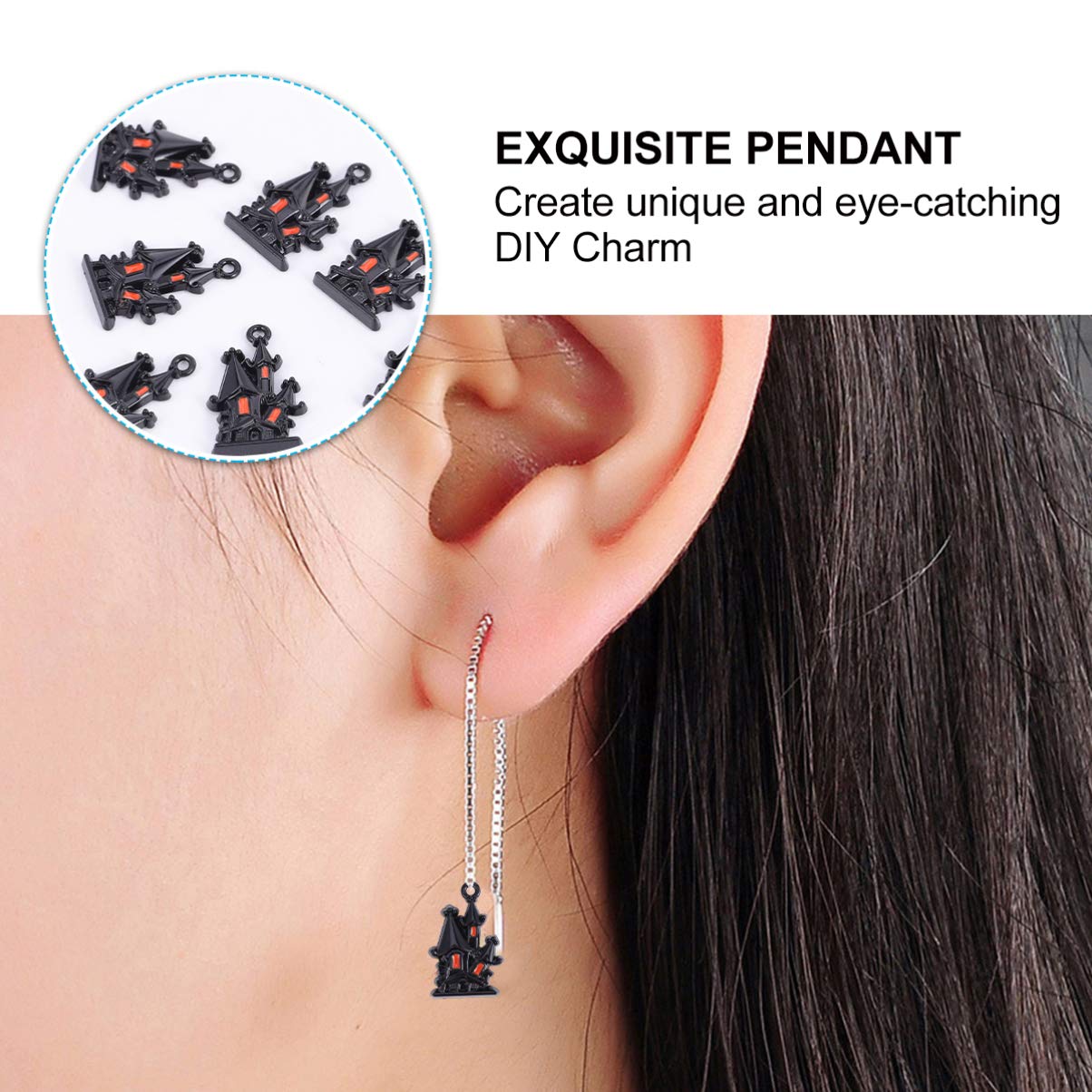 EXCEART 20pcs Halloween DIY Charms - Creative Haunted House Pendant Charms for Jewelry Making, Alloy Craft Accessories for Necklace, Bracelet & Earrings - Perfect for Halloween Parties, DIY Crafts & Gift Giving