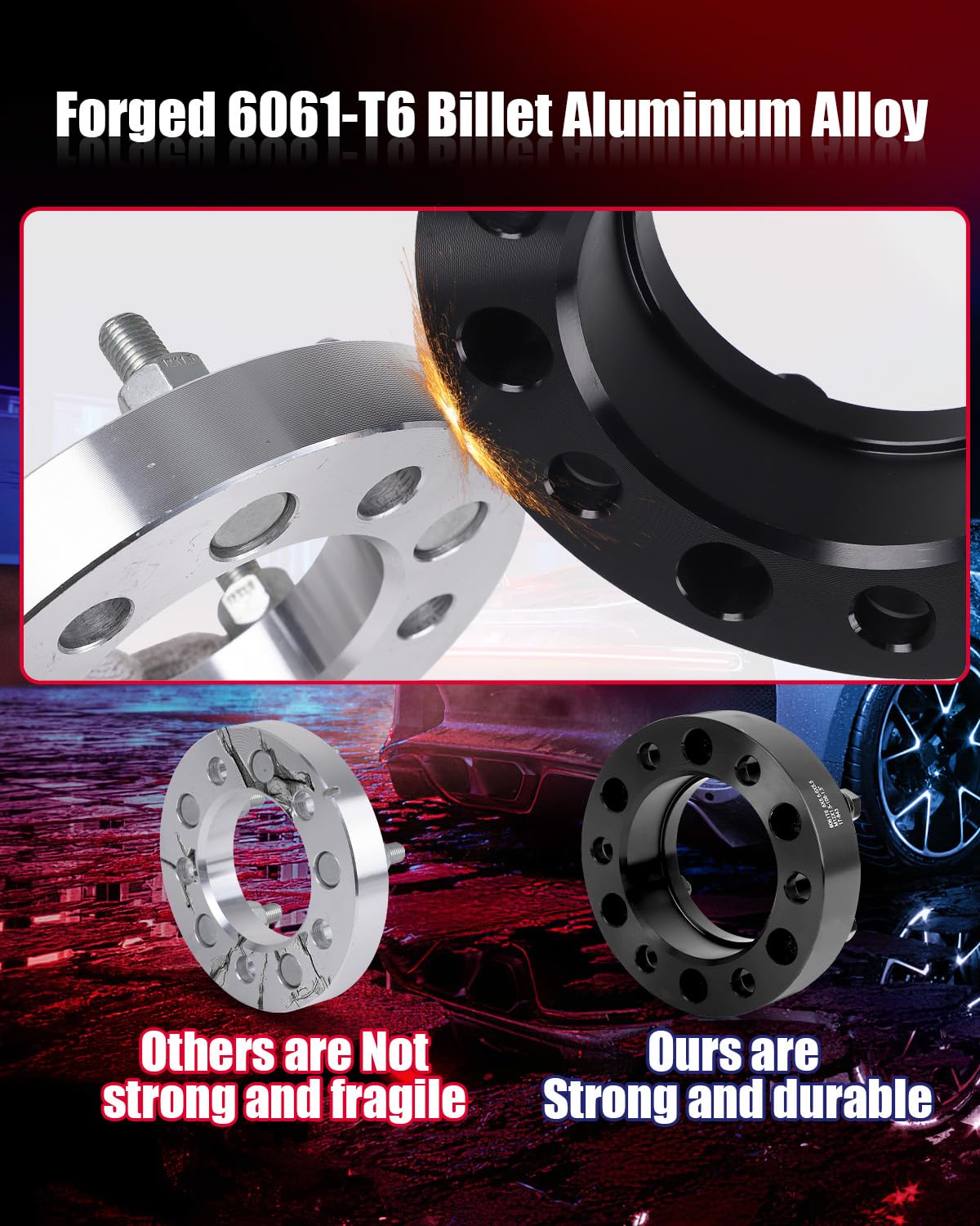 FLYCLE 1 Inch 5x4.5 Wheel Spacers - 5 Lug 5x114.3mm Hubcentric Wheel Adapters for Jeep Wrangler TJ YJ XJ, Cherokee KJ KK, Ranger, Explorer, Mustang & Edge - 1/2-20 Studs with 82.5mm Center Bore - Perfect for Off-Roading, Lifting & Custom Wheel Fitment
