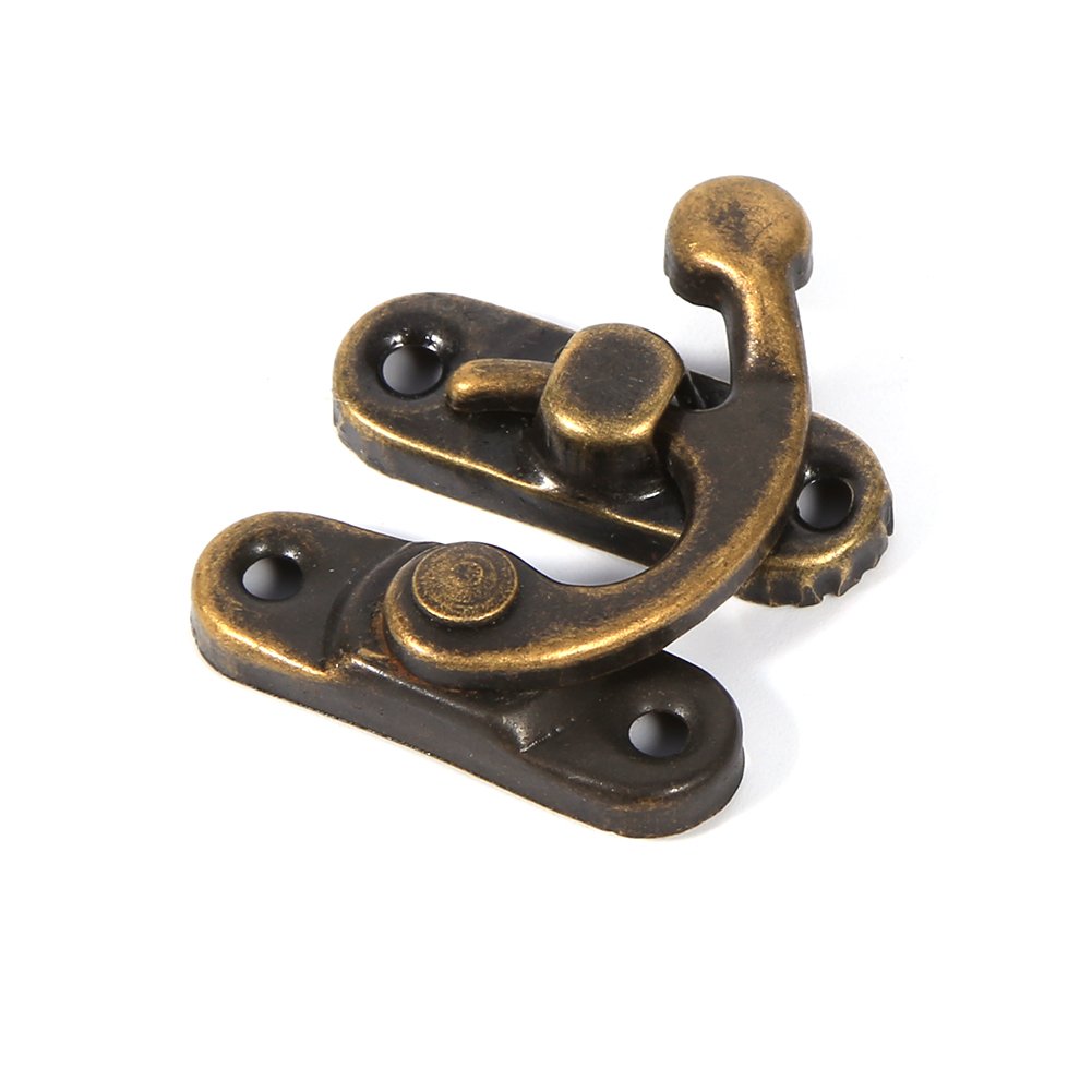 Acouto 12X Antique Dark Bronze Jewelry Box Latch Hasp with Screws - Decorative Hook for Wooden Jewelry & Gift Boxes - Perfect for Vintage Jewelry Storage and Wine Box Decoration