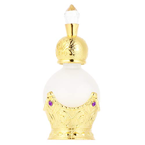 EXCLUZO 15ML Vintage Egyptian Perfume Bottles - Decorative Crystal Essential Oil Vials for Fragrance, Lotion & Cream Storage - Golden Luxury Home Decor & Gift Idea for Bathroom, Dresser & Vanity