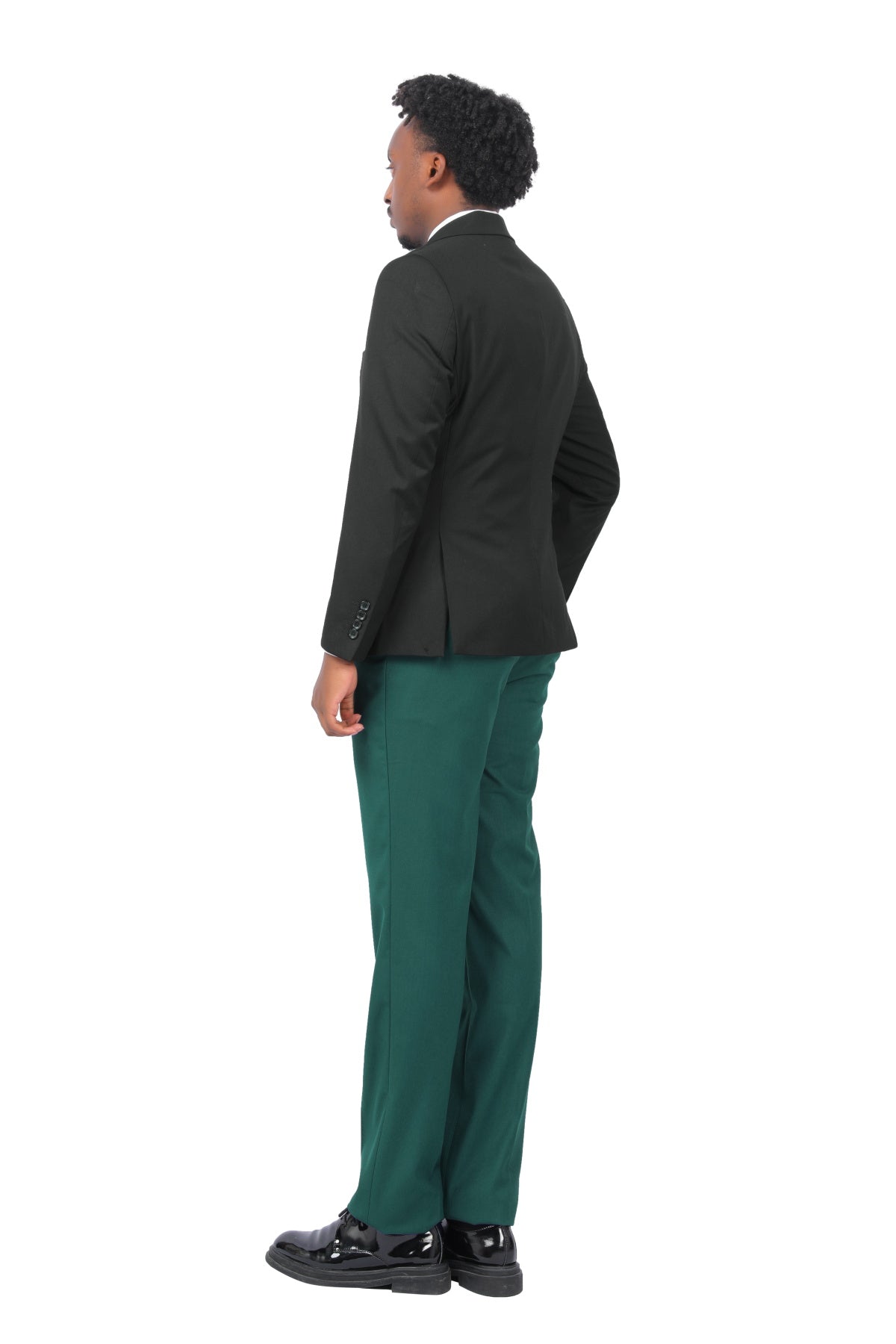 Stylish Men's 3-Piece Dark Green Color Block Suit Set with Single Button Closure | Perfect for Weddings, Business Meetings & Formal Events