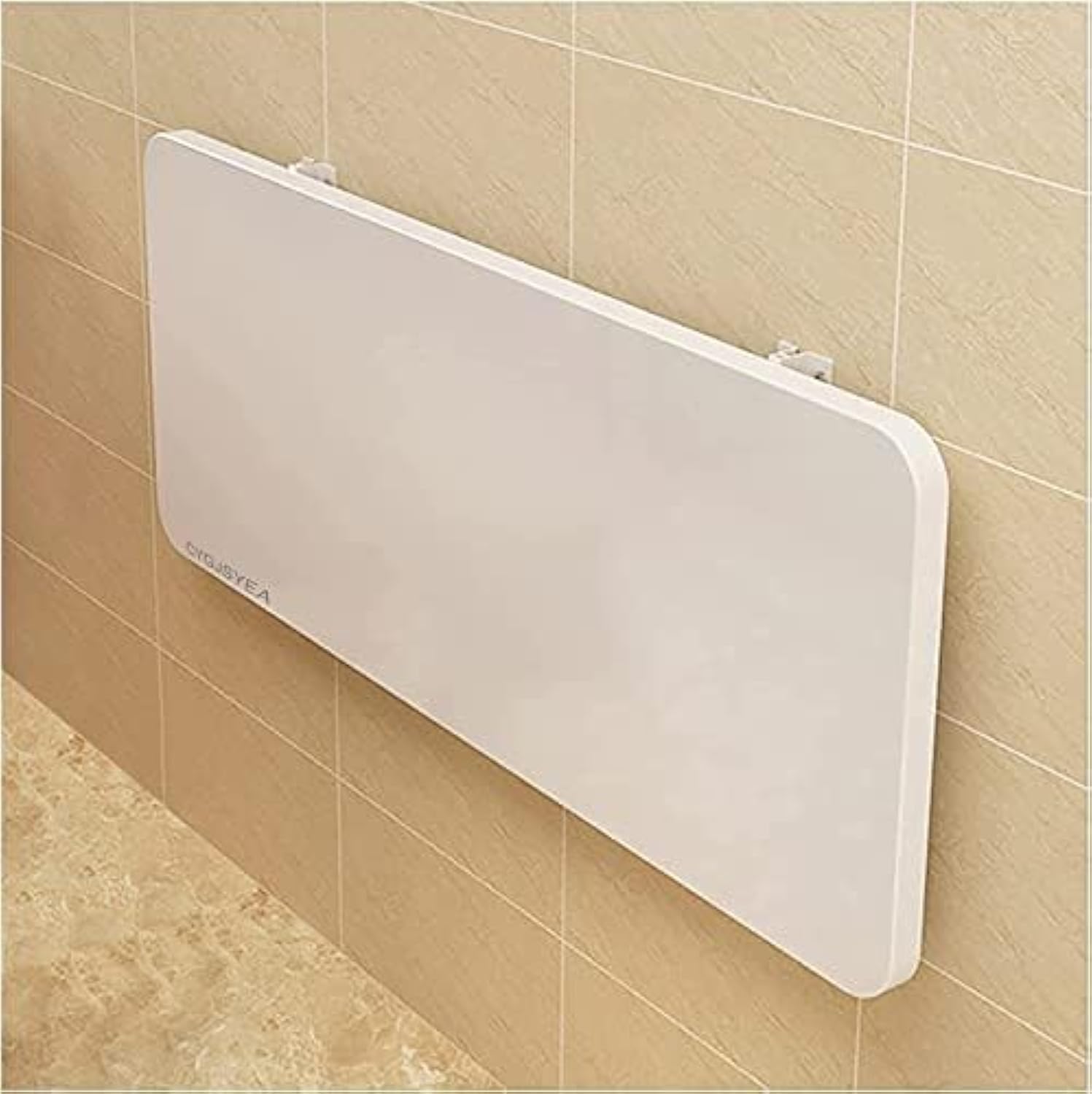 Space-Saving Wall-Mounted Folding Table - Classic White, 35.4