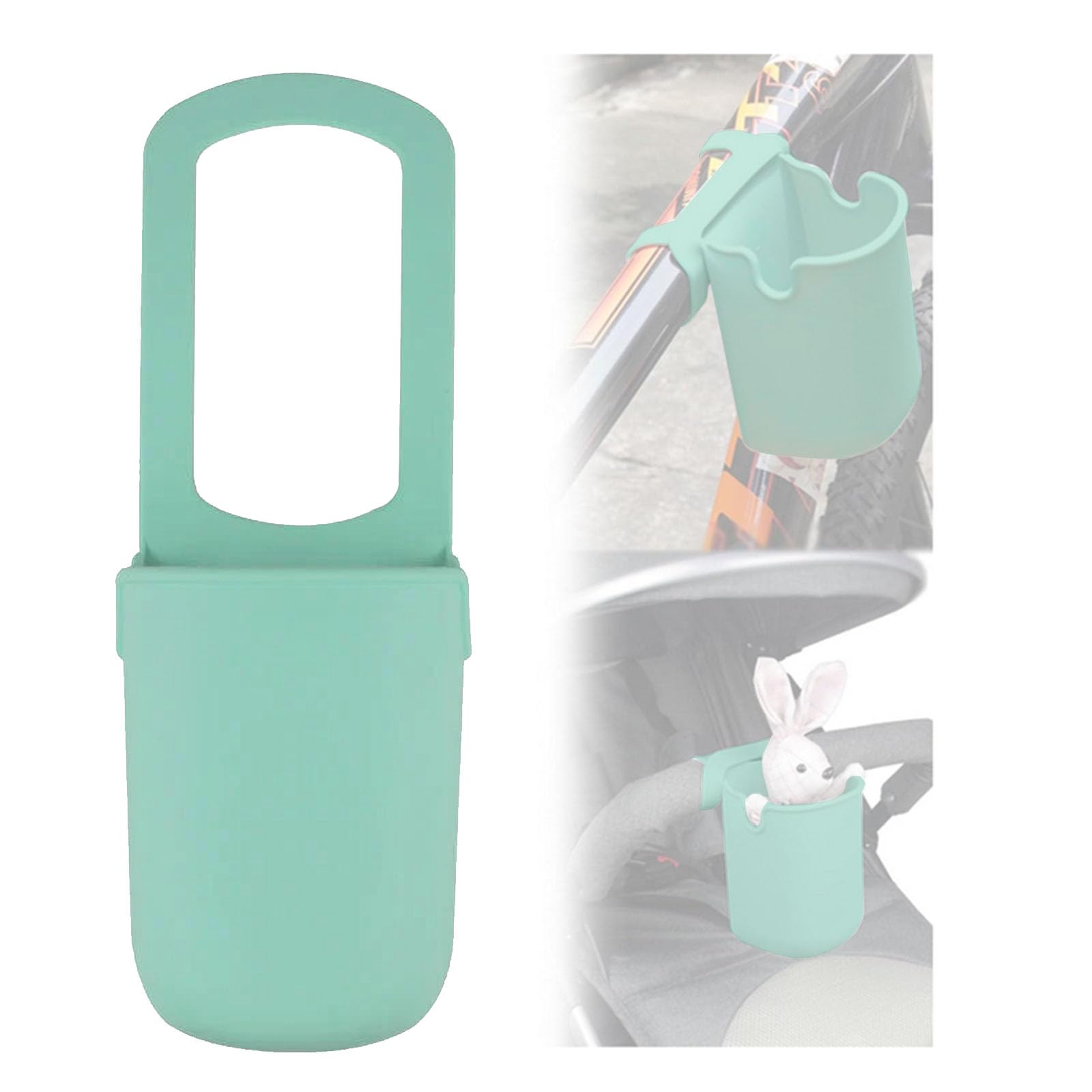 Silicone Bike Water Bottle Holder with Adjustable Strap - Light Green Handlebar Cup Holder for Cycling, Mountain Biking & Outdoor Sports | Durable Bicycle Accessory for Road Bikes & Exercise Equipment