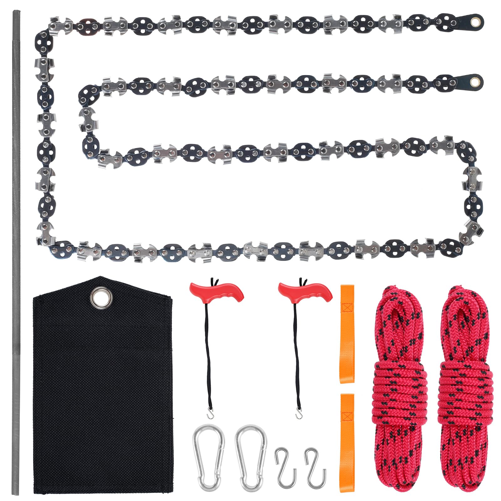 53 Inch High Reach Rope Saw with 68 Teeth - Folding Tree Limb Chainsaw for Trimming, Gardening & Camping | Portable Hand Chainsaw for Cutting Branches, Pruning Trees & Outdoor Survival Tools
