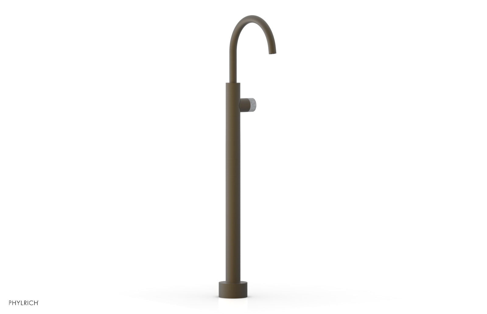 Premium BASIC II Tall Floor Mount Tub Filler with Elegant Marble Handle (Model 230 47 02) - Perfect for Luxury Bathroom Renovations and Spa-Like Bathtub Experiences