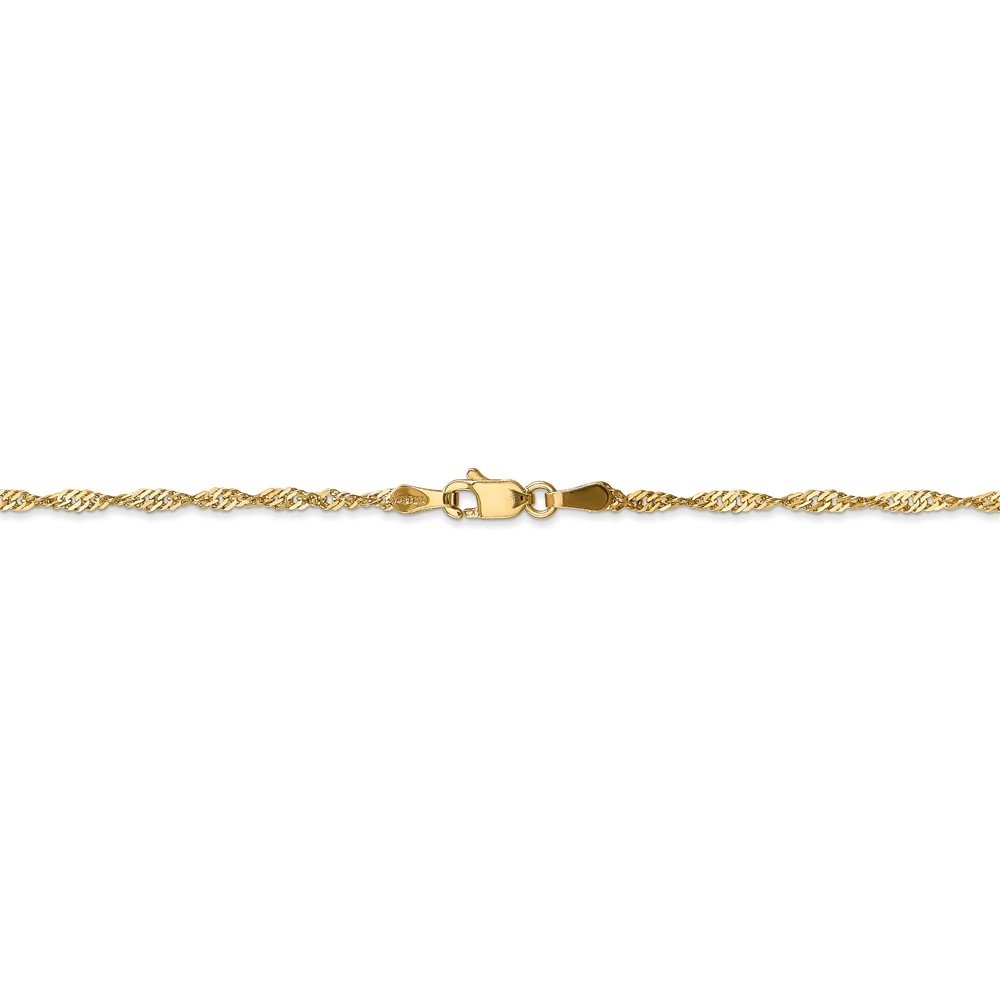 14K Solid Gold 1.70mm Singapore Chain Anklet Bracelet for Women - Dainty Ankle Jewelry for Everyday Wear, Beach, Parties & Special Occasions