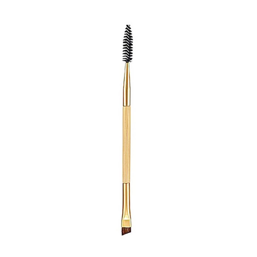 1pc Eyebrow Trimming & Grooming Brush with Bamboo Handle - Dual-Ended Eyebrow & Mascara Brush for Women & Girls - Perfect for Eyebrow Shaping, Makeup Application & Daily Beauty Routine