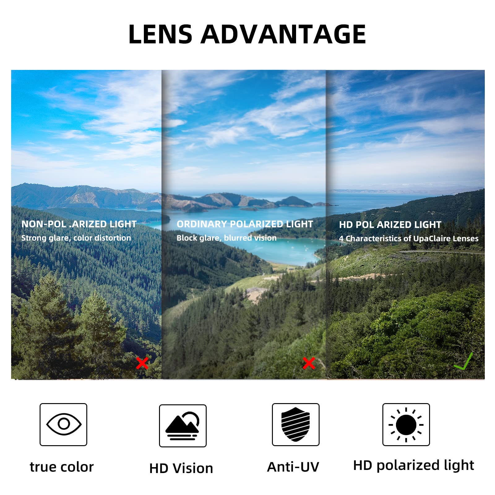 Stylish Women's Round Oversized Sunglasses - UV Protection & Polarized Lenses for Driving, Beach, and Outdoor Activities