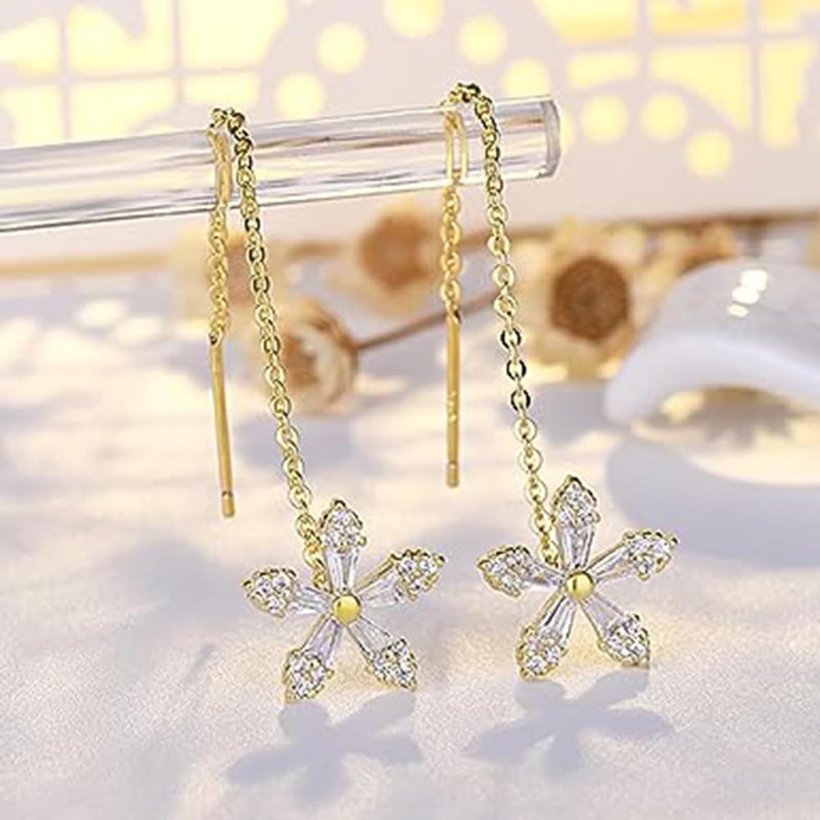2 Pairs Lymphvity MagneTherapy Germanium Earrings - Shiny Diamond Flower Magnetic Earrings for Lymphatic Drainage & Weight Loss, Hypoallergenic Jewelry Gift Set with Elegant Box (Silver) | Perfect for Wellness Therapy, Fashion Accessories & Special Occasion Gifts