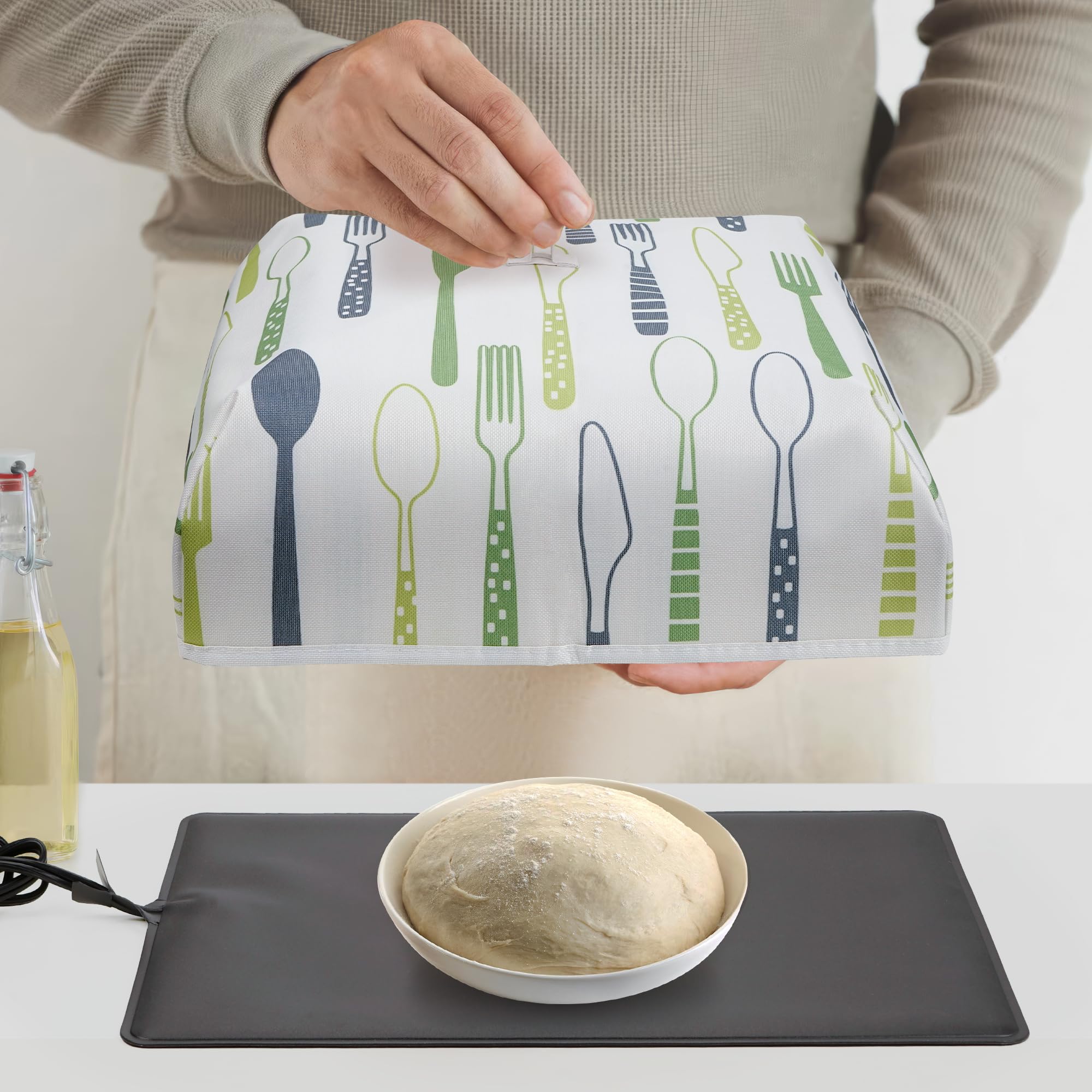 Fermentation Heat Mat with Insulated Cover & Thermostat Controller - Perfect for Sourdough, Yeast Bread Baking & Food Warming | Ideal for Home Bakers & Professional Kitchens