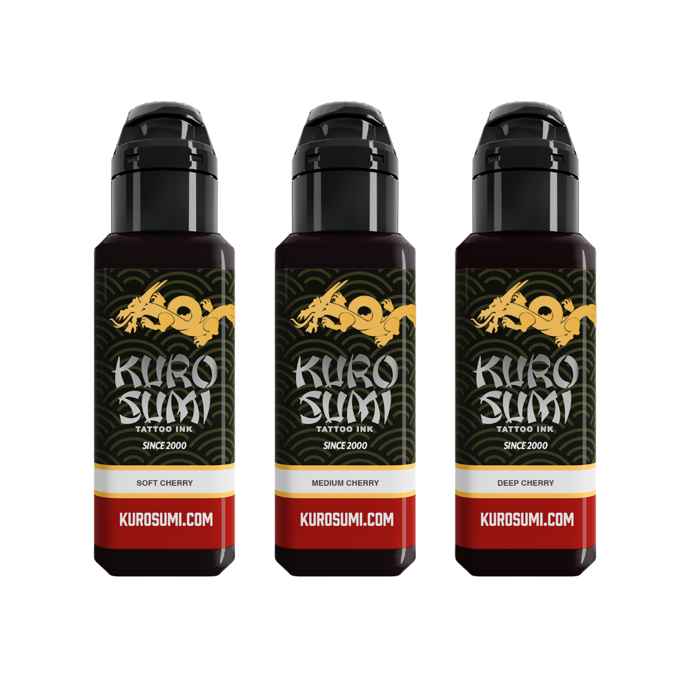 Kuro Sumi Cherry Shading Tattoo Ink Set - Professional Tattoo Shading Kit for Artists | Perfect for Realism, Portrait & Japanese Style Tattoos
