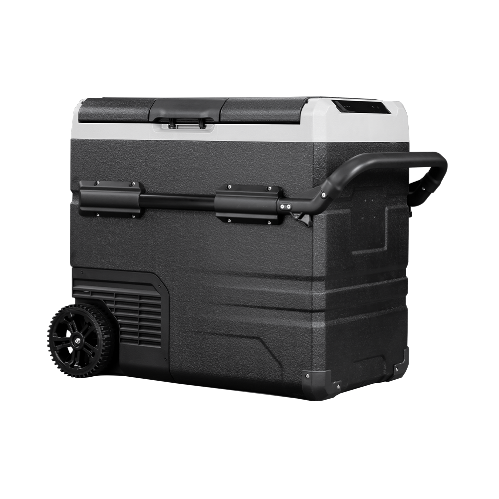 Alpicool TWW55 12V/24V Portable Car Refrigerator - 55L Dual Zone Freezer with Wheels & Handle for Camping, Road Trips & Outdoor Adventures